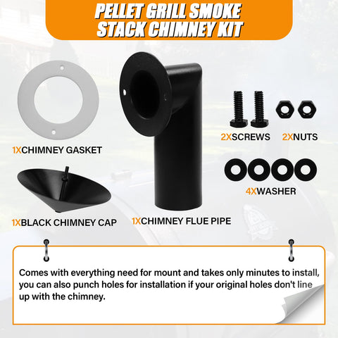 COMVIEE chimney kit installed on a pellet grill delivers better airflow and consistent temps.