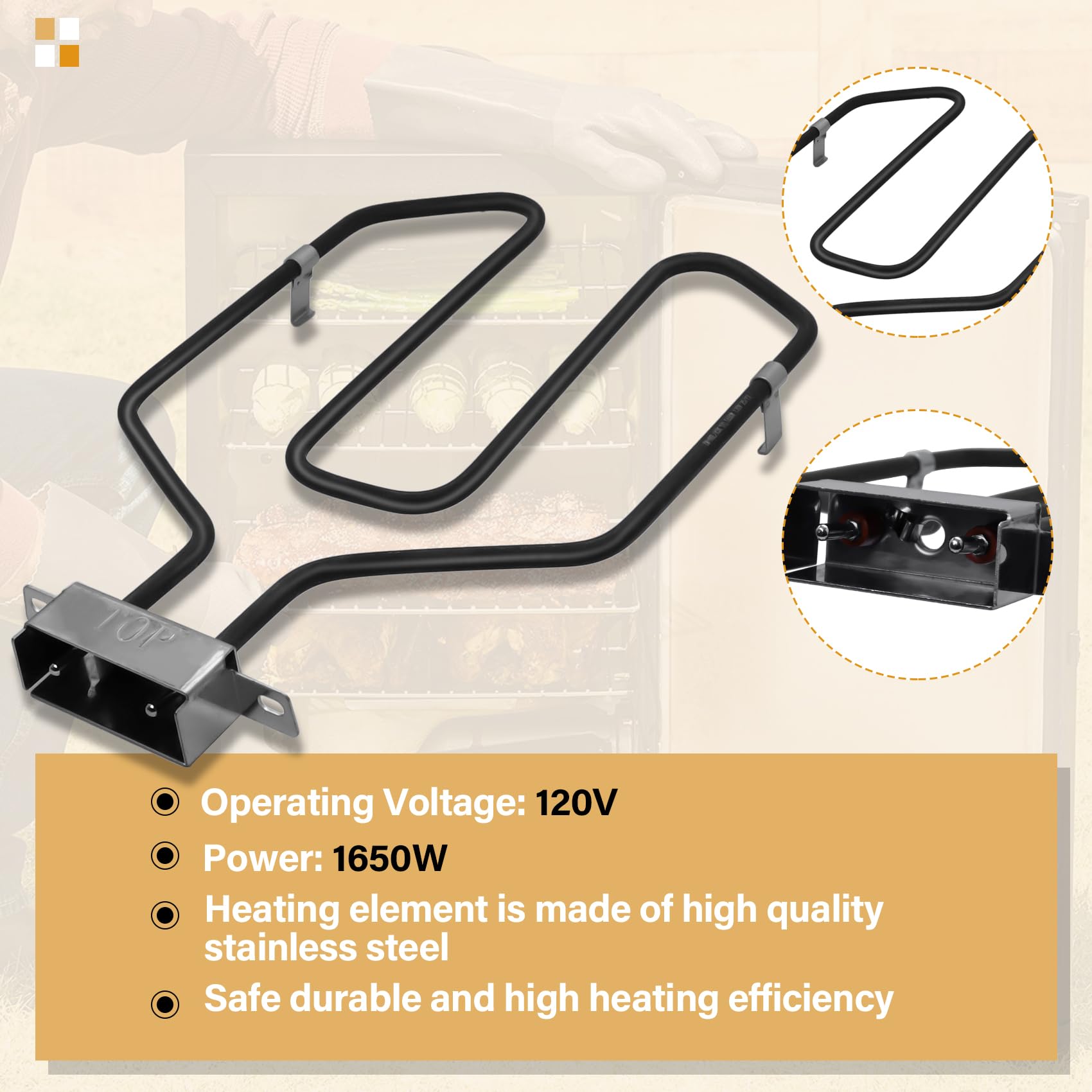 COMVIEE stainless steel heating element durability close-up