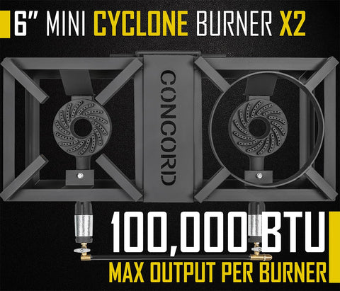 Concord Block Burner Max dual control knobs enable precise heat control