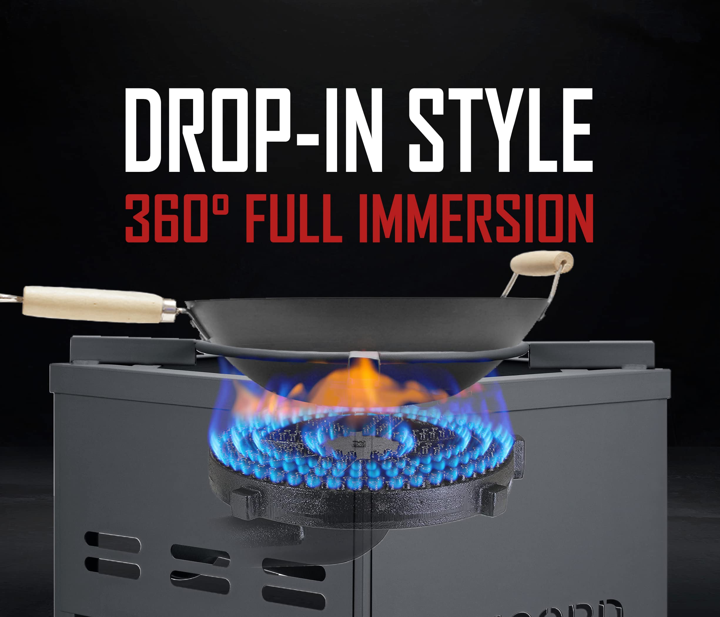 Concord drop-in wok ring assembly enables 360-degree stir-fry.