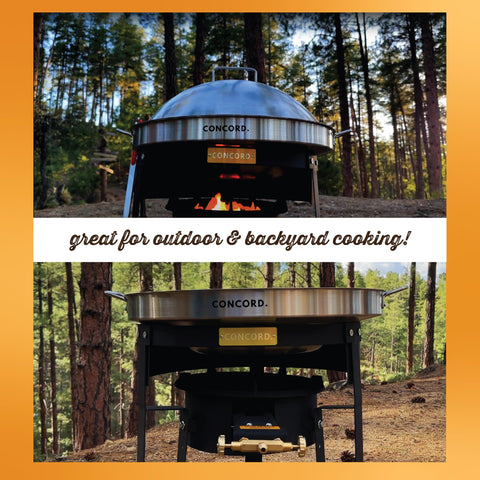 Concord forged steel construction with powder coating resists heat and weather