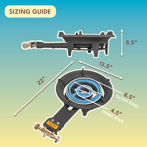 Concord Roadster Burner side rings shown for precise heat control.