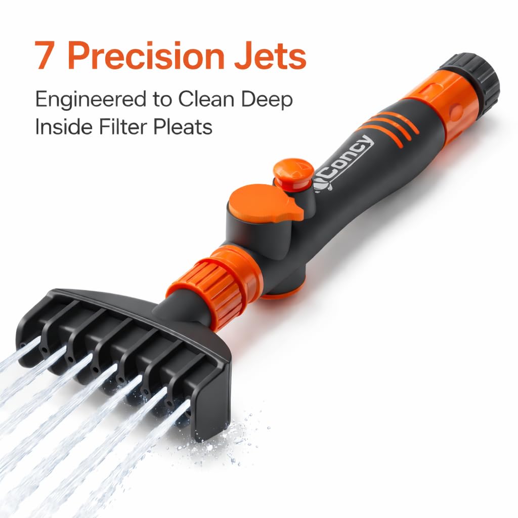 Concy cartridge cleaner hose-powered for quick, hassle-free spa filter maintenance