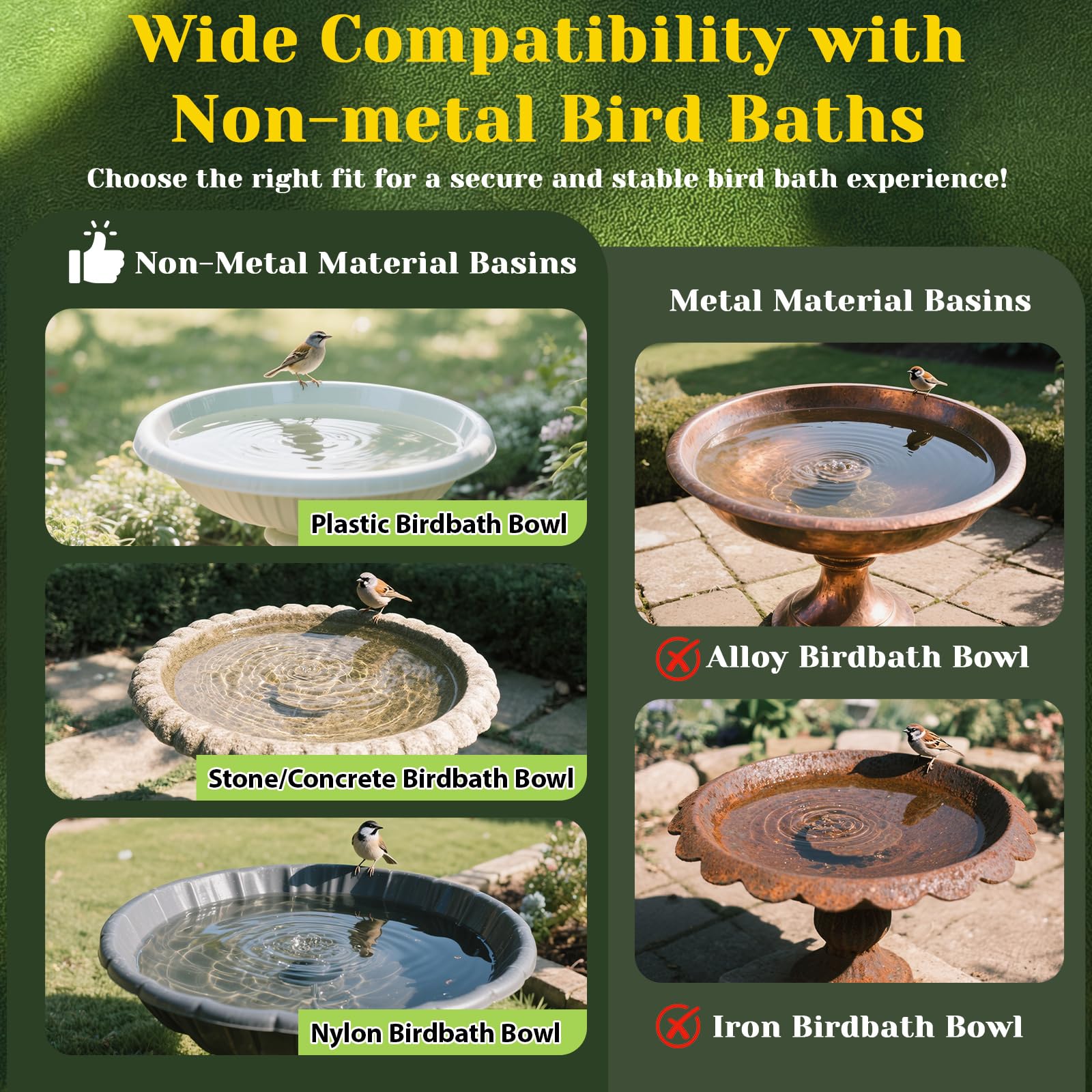 Conderyang flower-pattern disc enhances garden aesthetics and attracts birds.