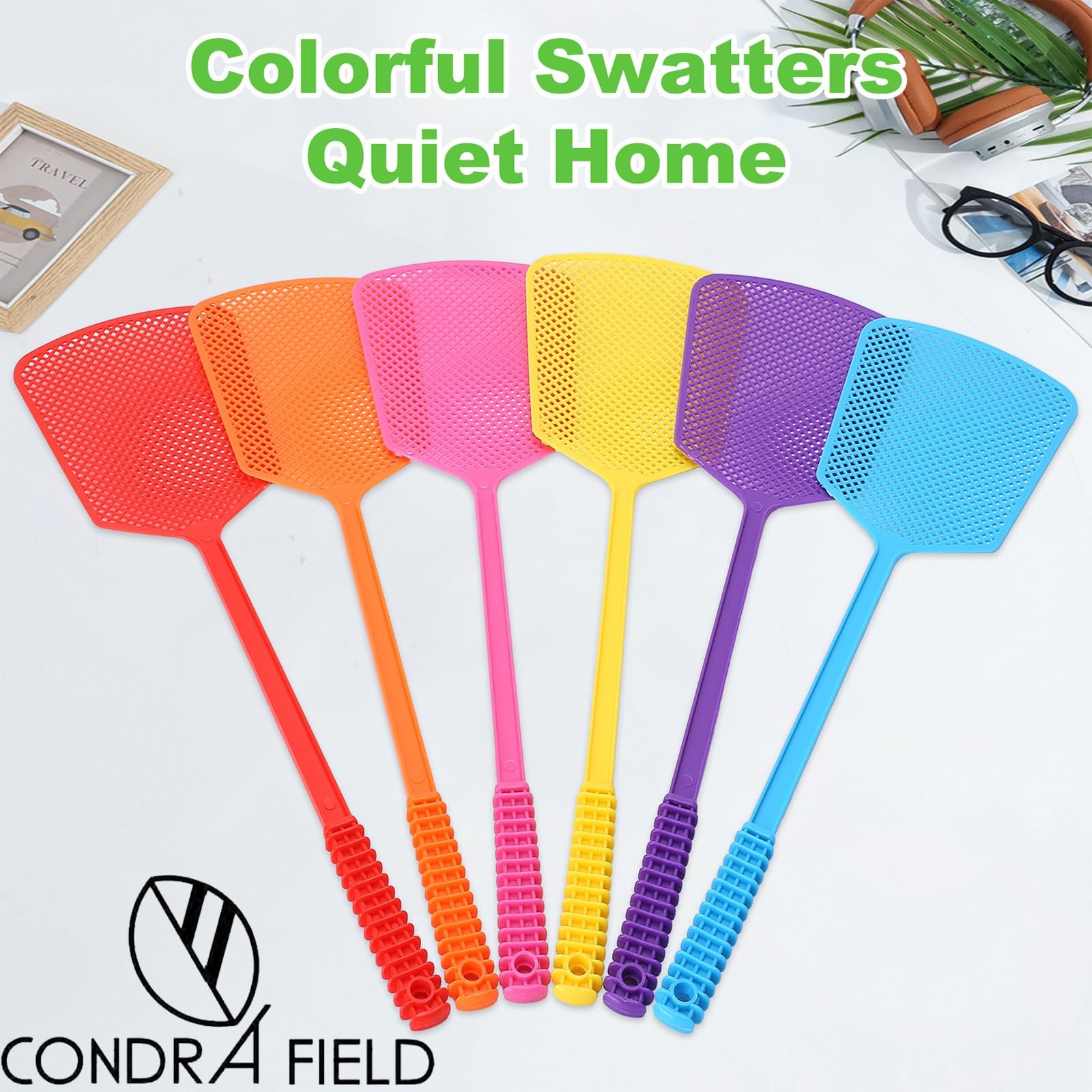 Condra Field long-handle fly swatter with ergonomic grip for easy swatting.