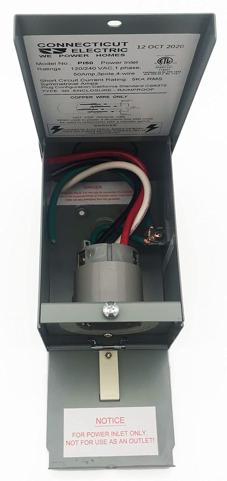 Connecticut Electric EGSPI50 rainproof enclosure demonstrates weather protection in any outdoor space.