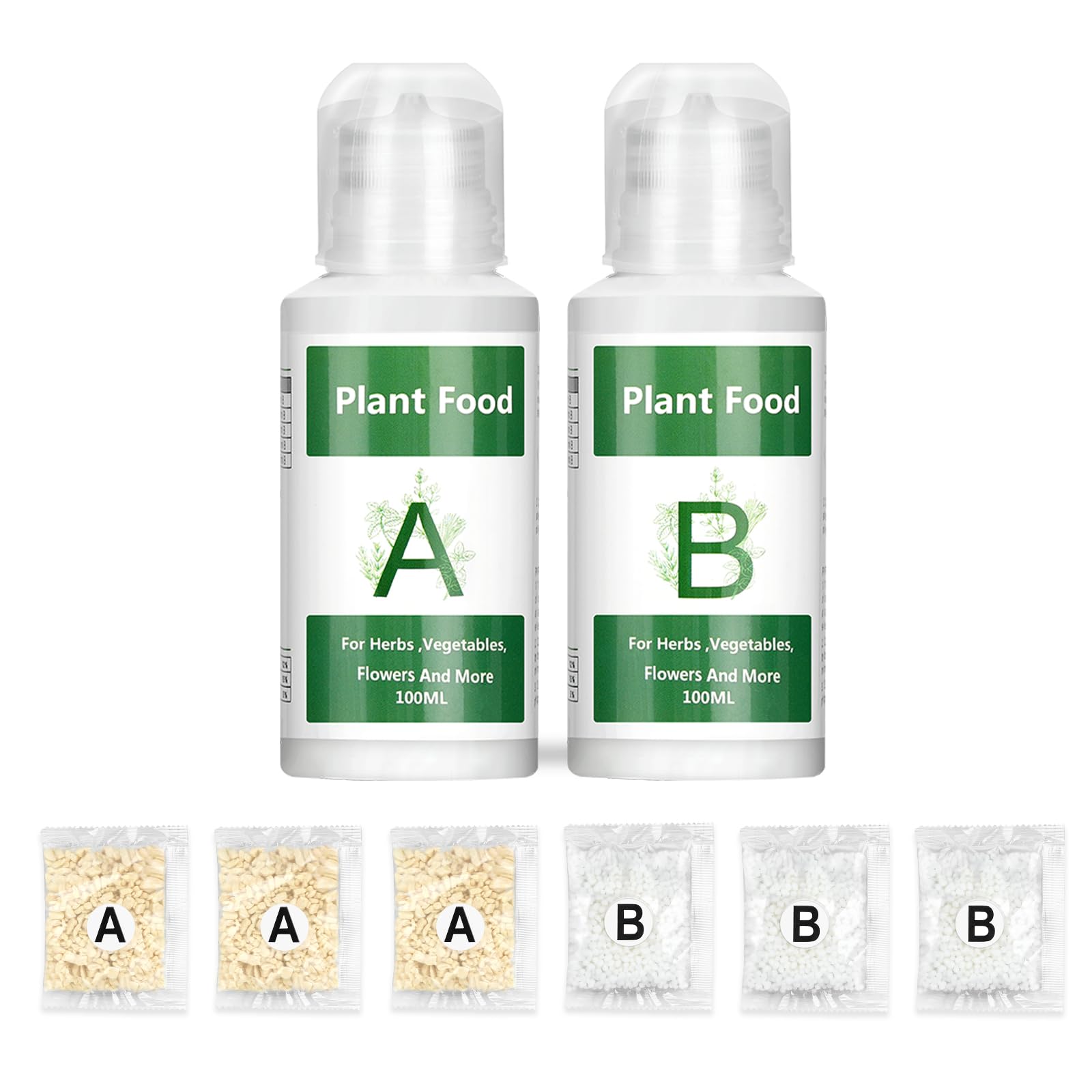 Connova hydroponic nutrients A and B bottles fuel robust indoor plant growth.