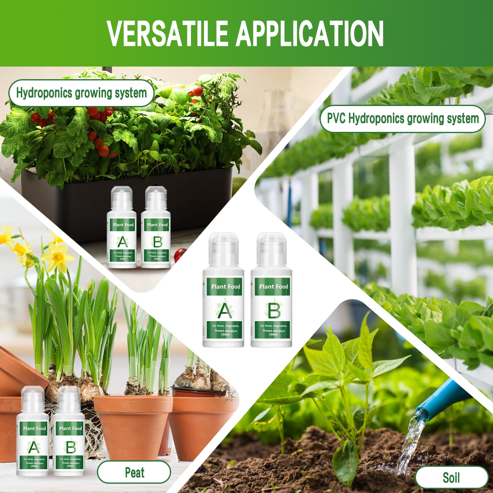 Full Connova hydroponic set includes 800ml bottles and six extra packs.