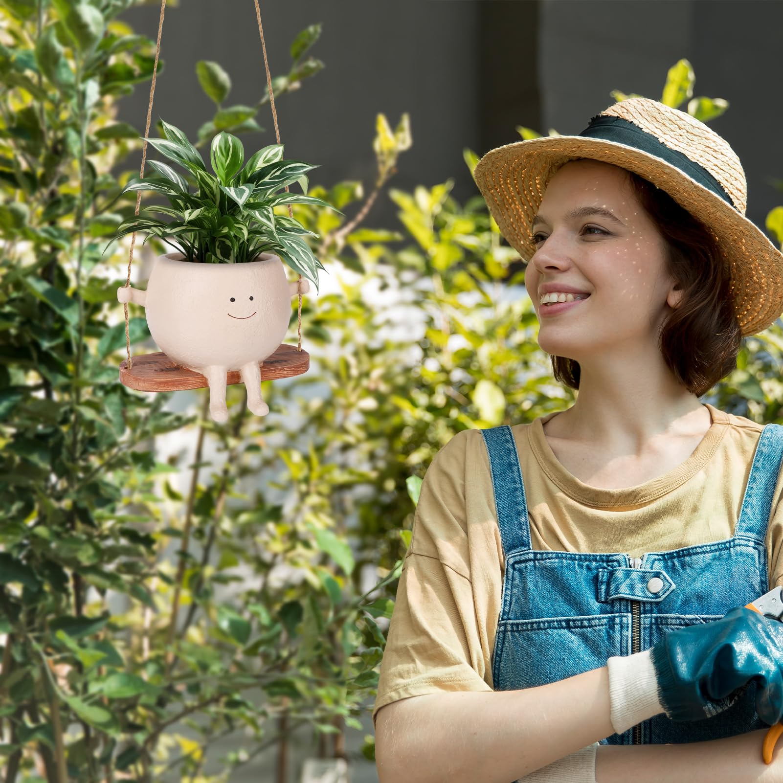 CONNOVA resin swing planter weather resistant for long lasting use.