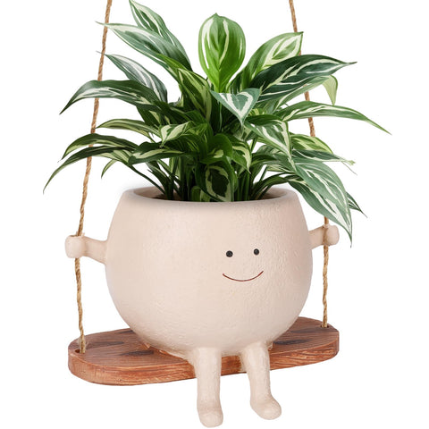 CONNOVA smiley face flower pot hanging for playful indoor decor.