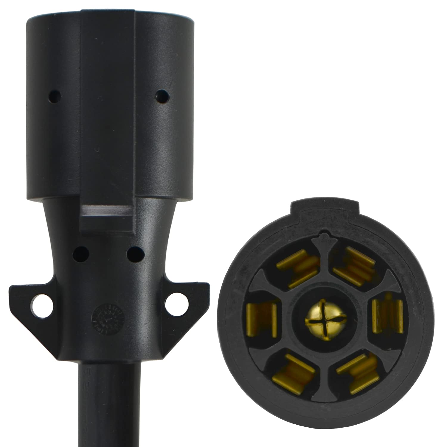 Conntek 10110-096M7 8ft black trailer cord with weather jacket for outdoor use.