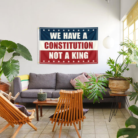 Constitution Not a King flag featuring durable polyester fabric and high-definition colors.