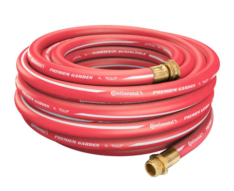 Continental Premium Garden Red Hose showing rugged outer shell for outdoor use.