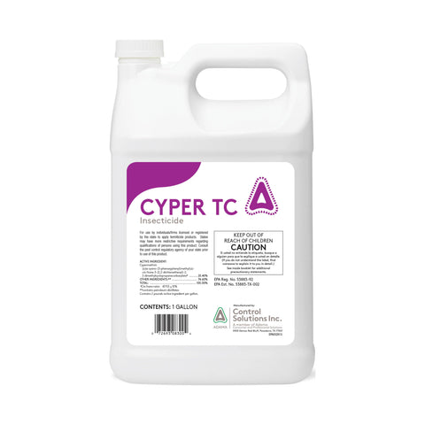 Control Solutions Cyper TC Termite-1 Gallon label showing pre- and post-construction pest control use