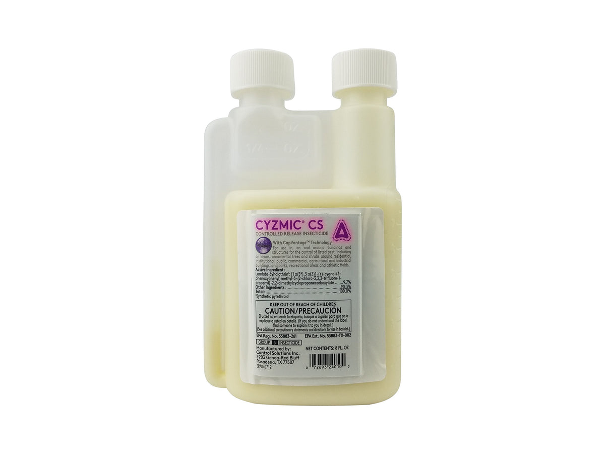 Control Solutions Cyzmic CS 8oz bottle; long-lasting residual for indoor and outdoor use.
