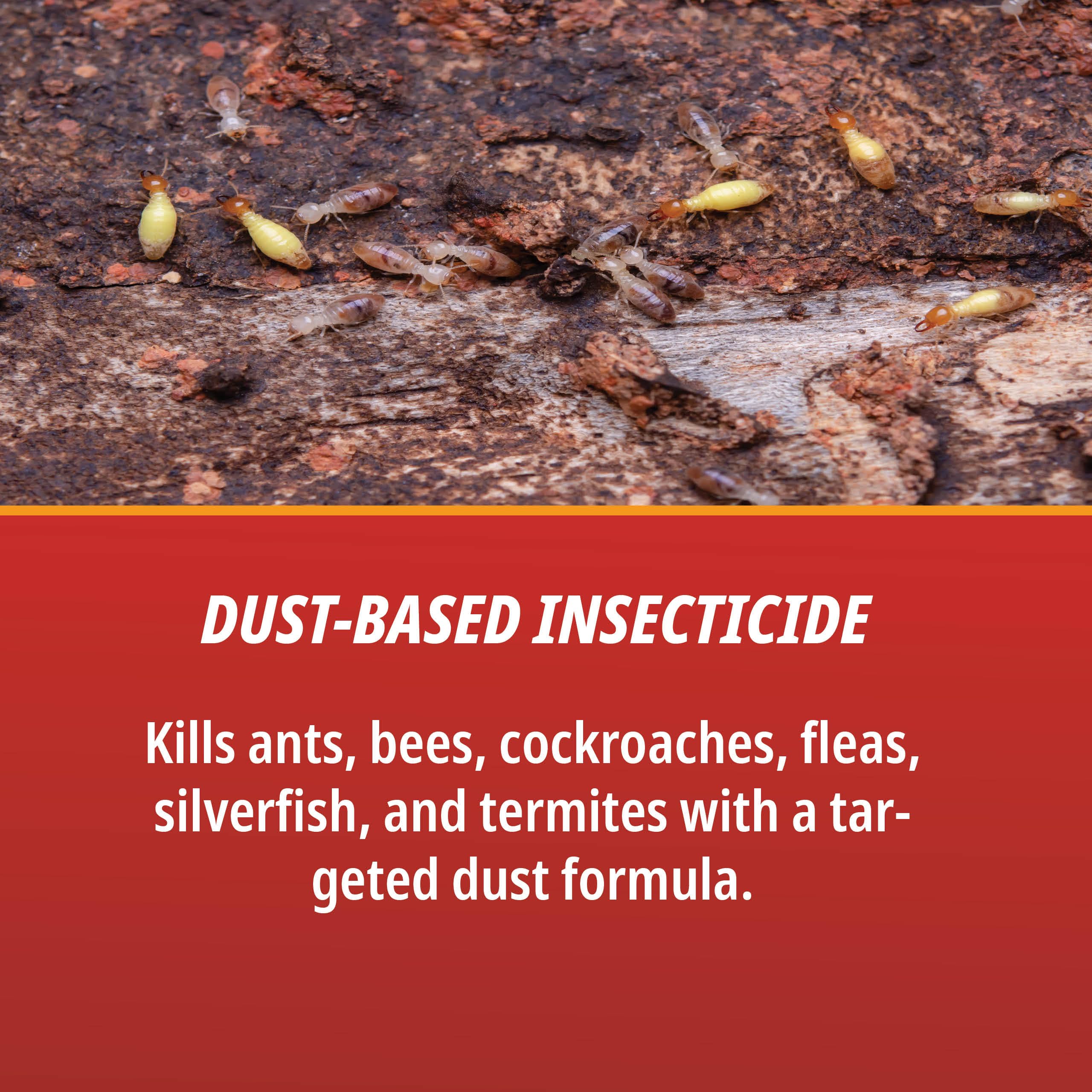 D-Fense Dust being applied into a crack or crevice for targeted treatment.
