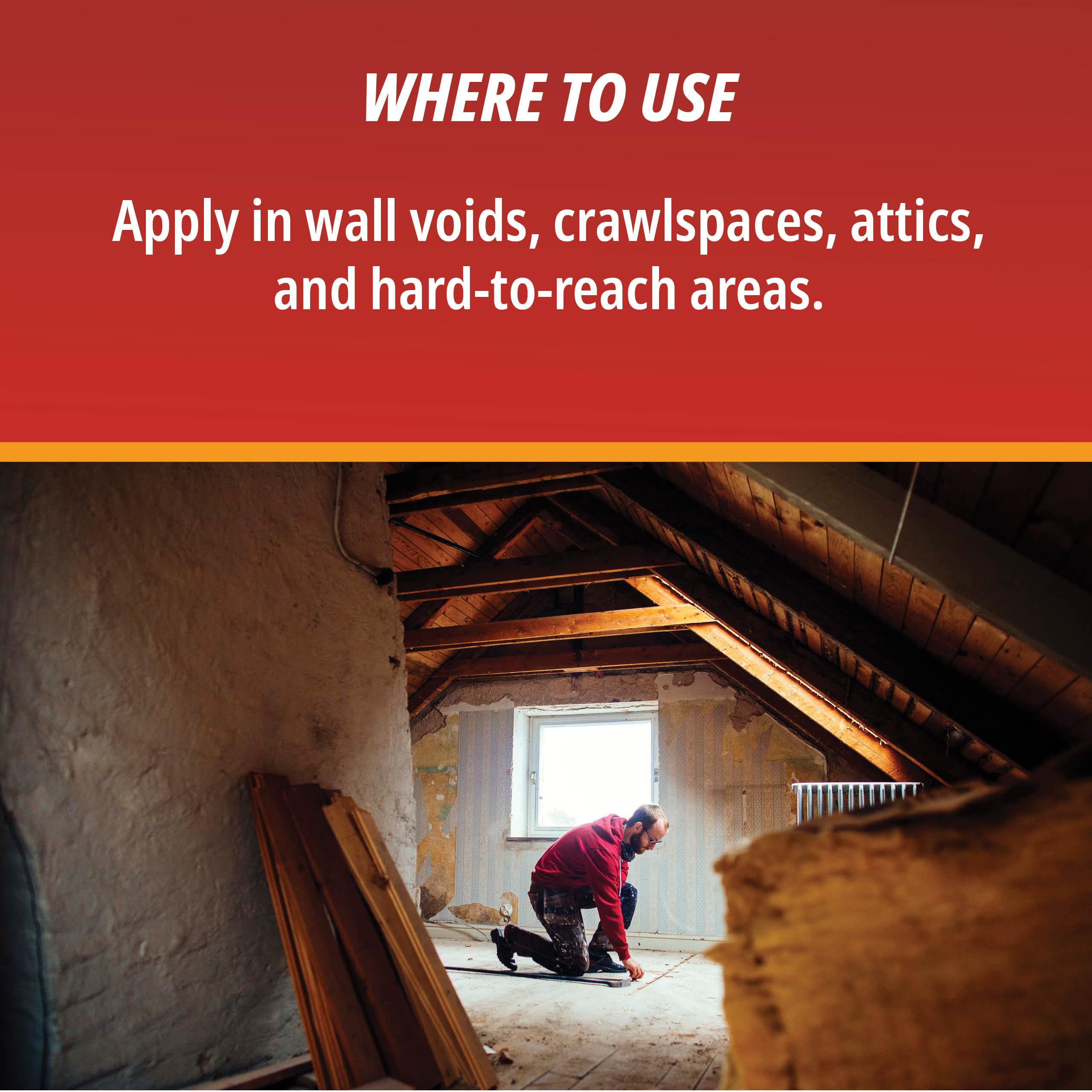 Wall void application of D-Fense Dust for discreet pest management.