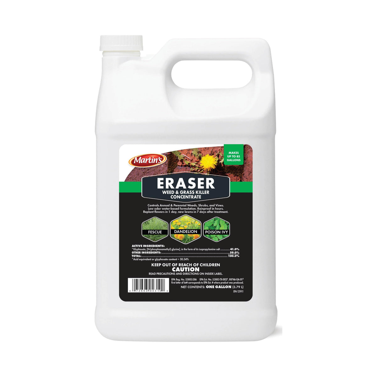 Control Solutions Eraser weed killer concentrate bottle label, ready for effective garden weed control.