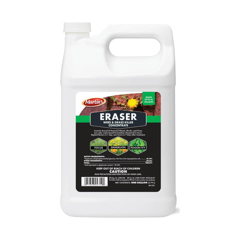 Control Solutions Eraser weed killer concentrate bottle label, ready for effective garden weed control.