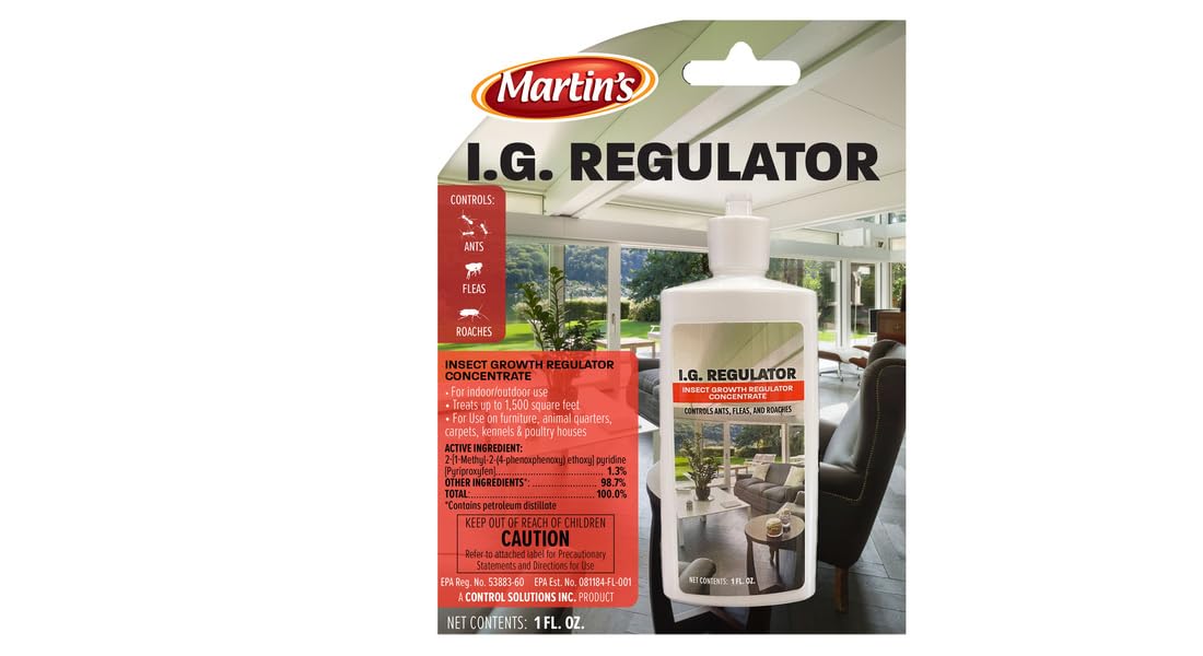 Control Solutions IG Regulator 1oz bottle for targeted use in kennels, warehouses, and dining areas.