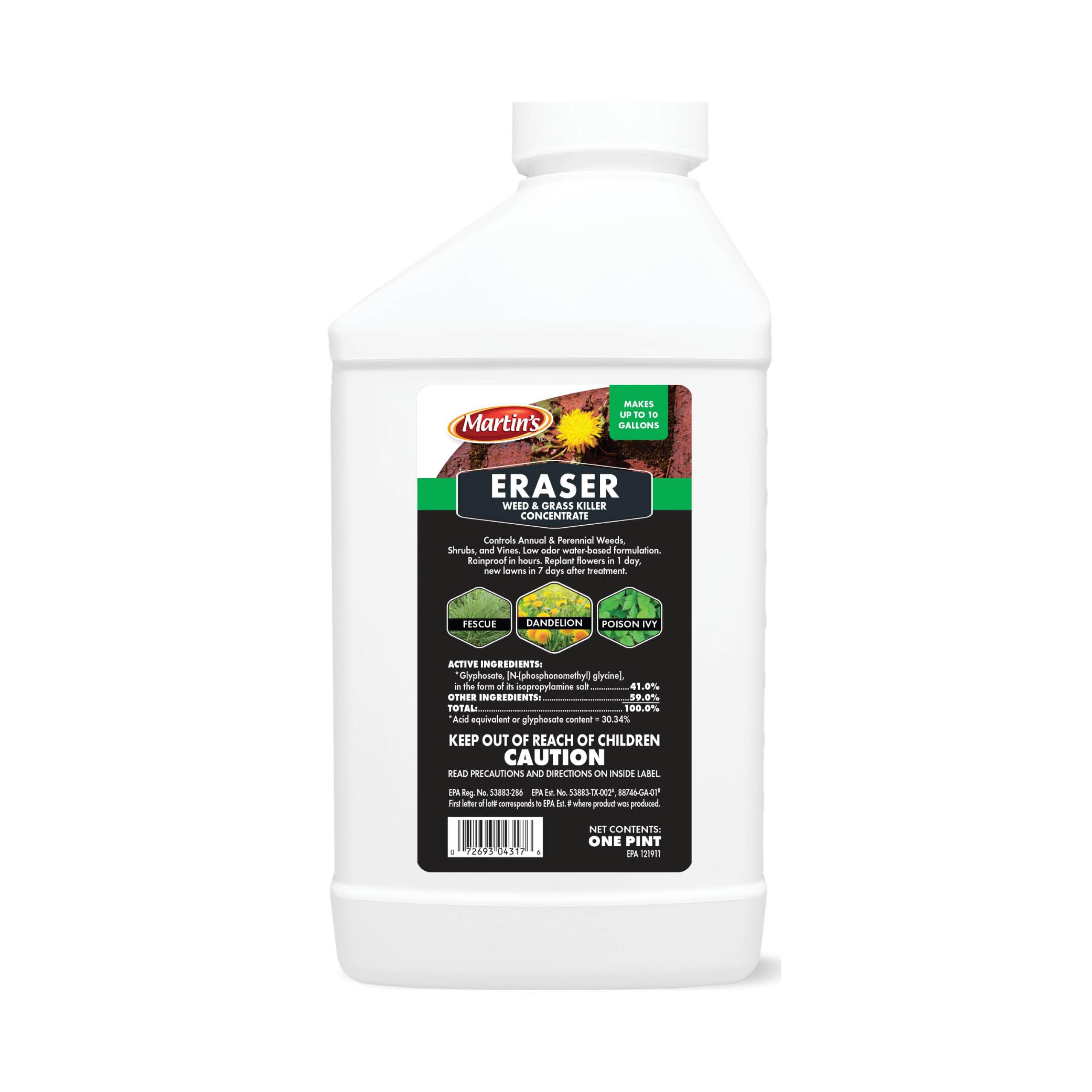 Control Solutions Martins Eraser 16oz bottle for outdoor weed control.