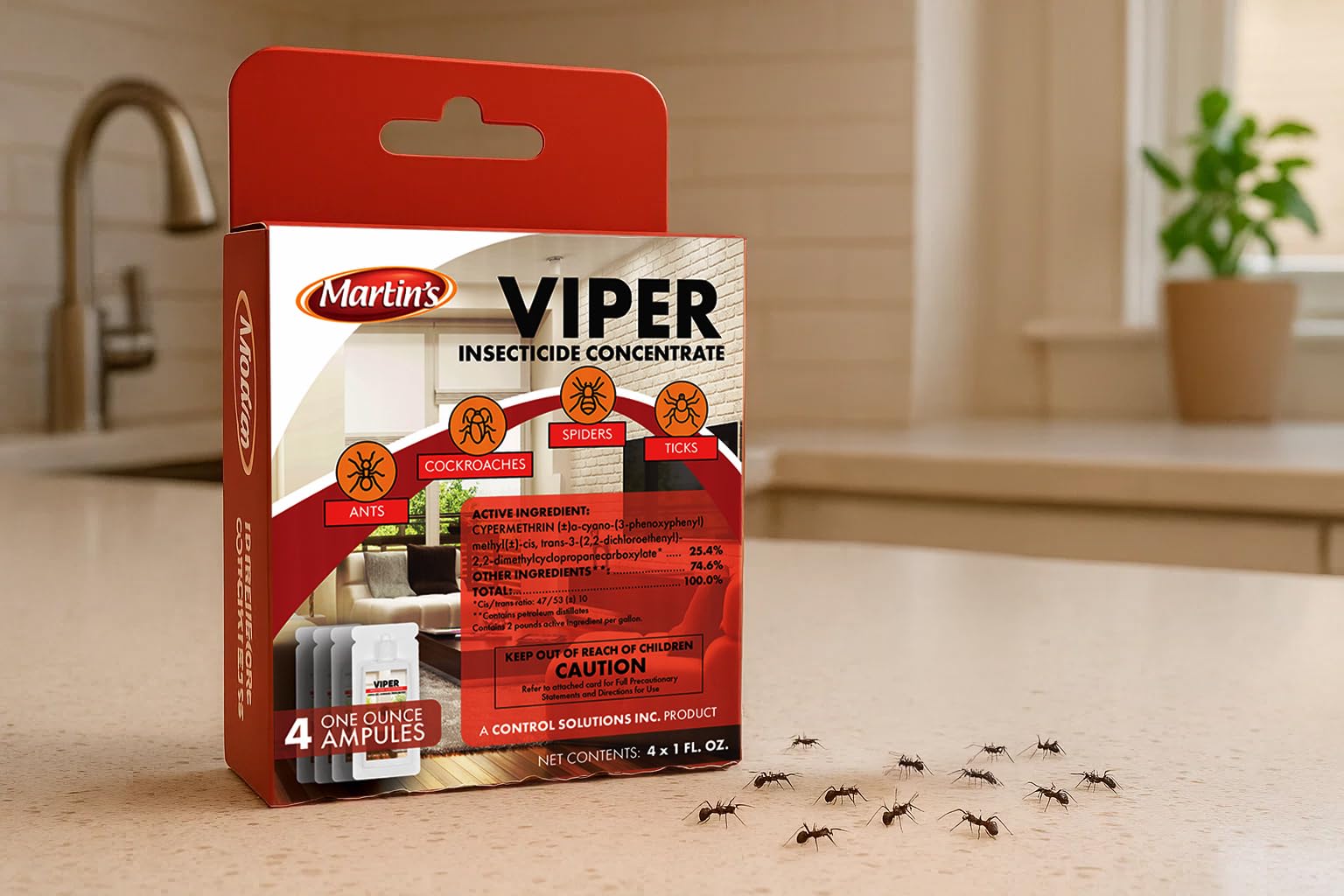 Control Solutions Martins Viper EC insecticide label highlighting cypermethrin content