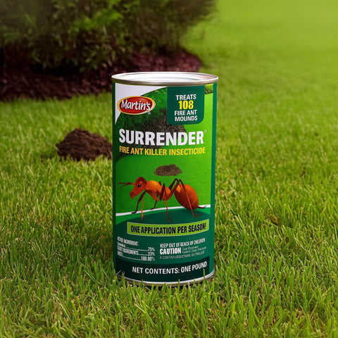 Control Solutions Surrender Fire Ant Killer 1 lb container ready to treat mounds.