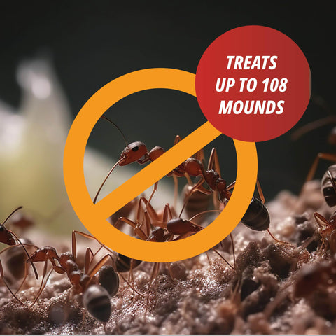 Control Solutions Surrender Fire Ant Killer treats up to 108 mounds per bag.