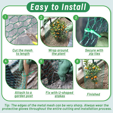 Convivium PVC coated galvanized wire resists rust for long-term use.