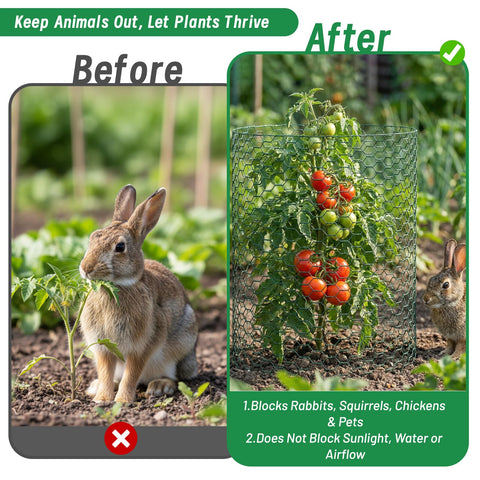 Convivium dense metal mesh guards protect vegetables and herbs while allowing sunlight.
