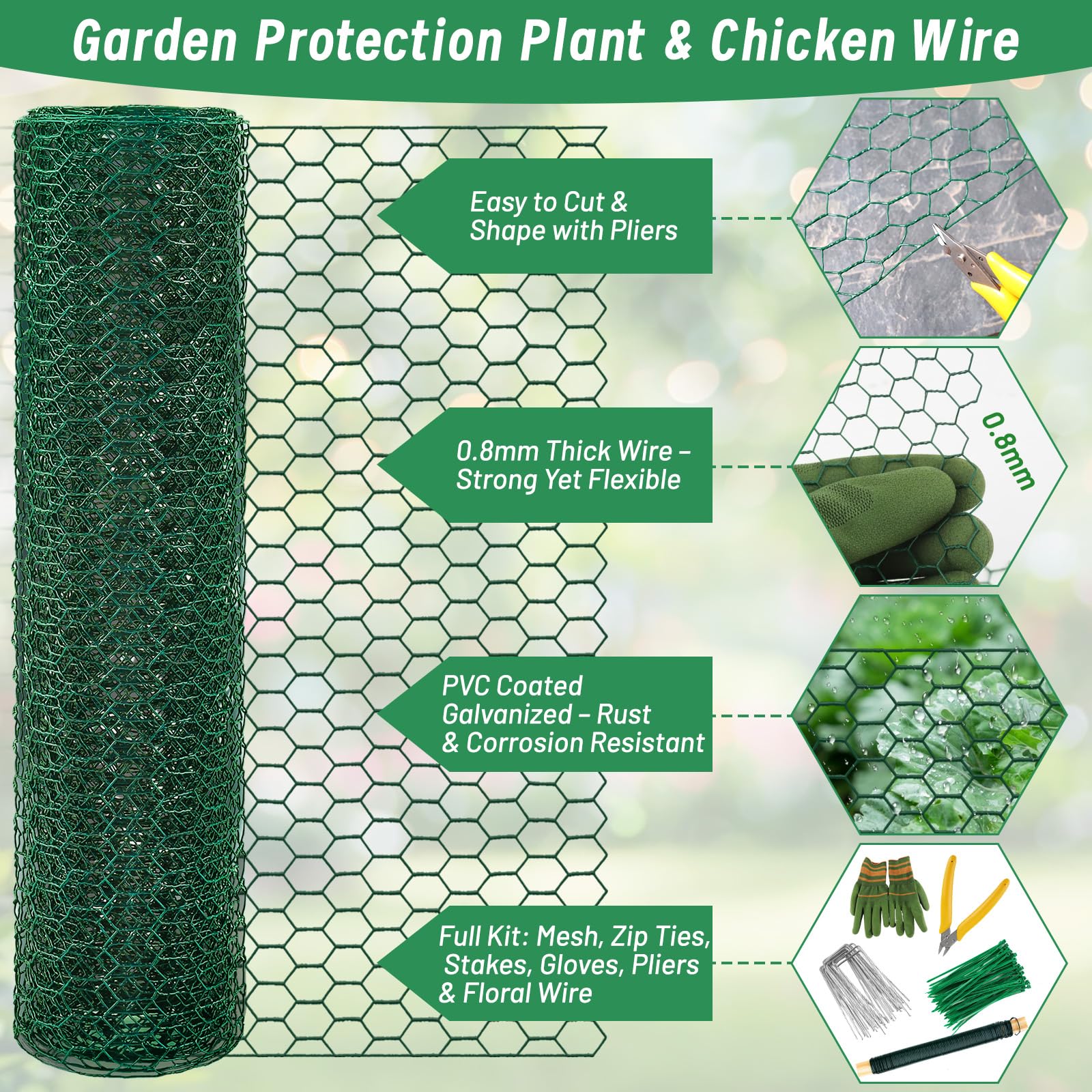 Convivium easy wrap-around system for versatile garden protection.
