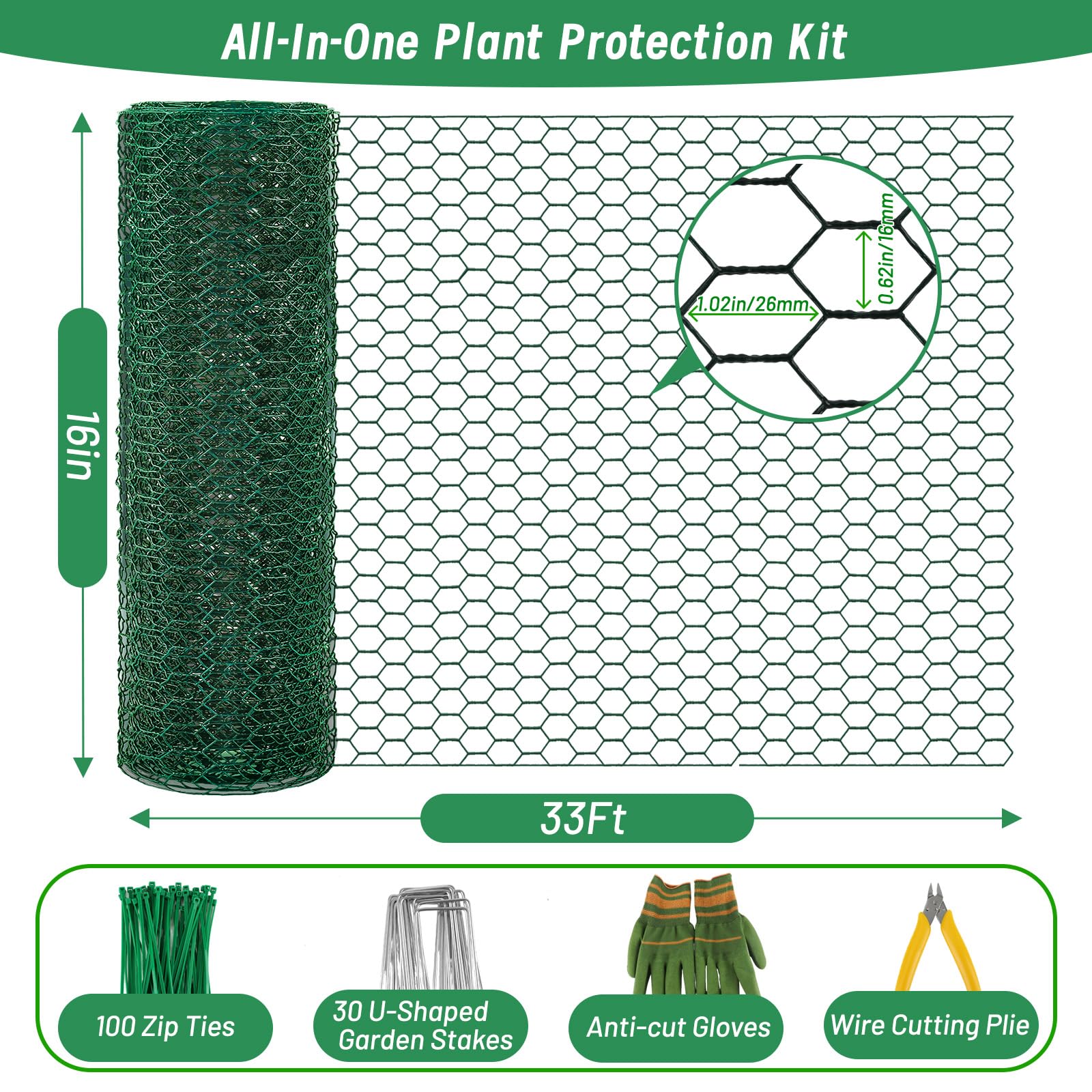 Convivium free-cut mesh roll enables customizable cages around trees and shrubs.