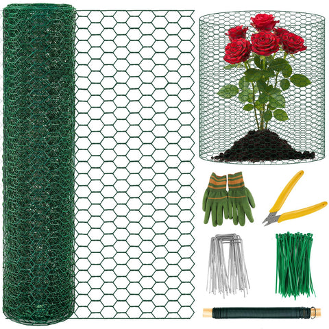 Convivium free-cut mesh roll shields outdoor plants from animals while allowing sun and water.