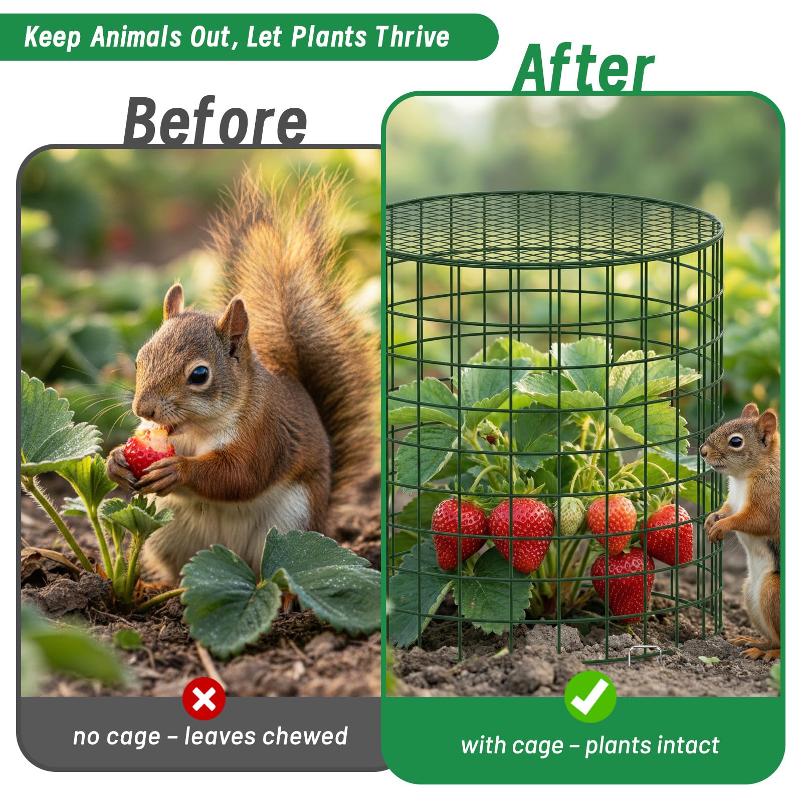 Easy tool-free setup with zip ties and stakes for quick garden defense.