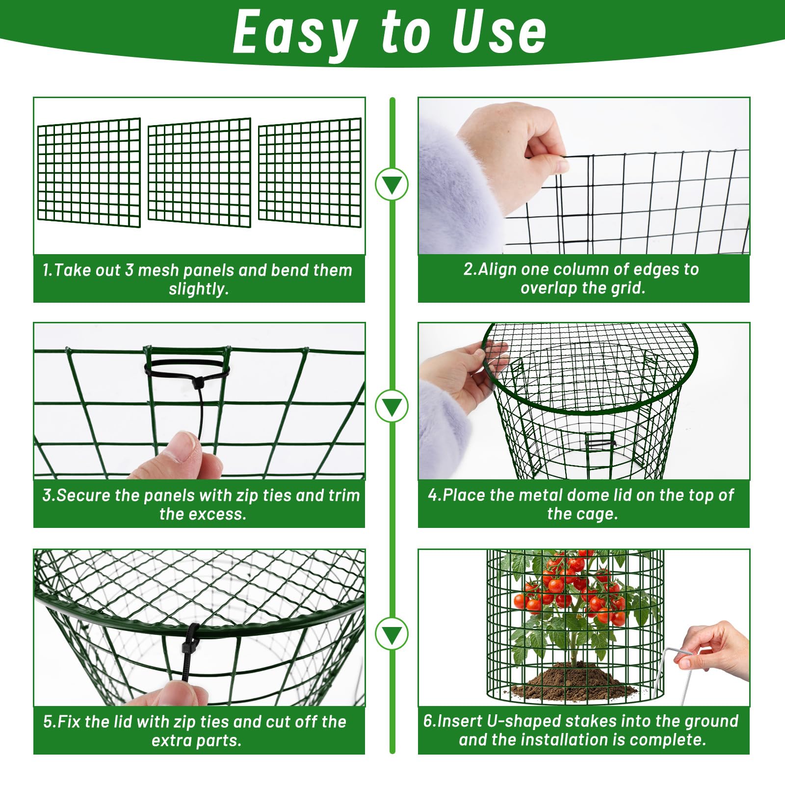 13x12 inch cage provides breathable protection without hindering watering.
