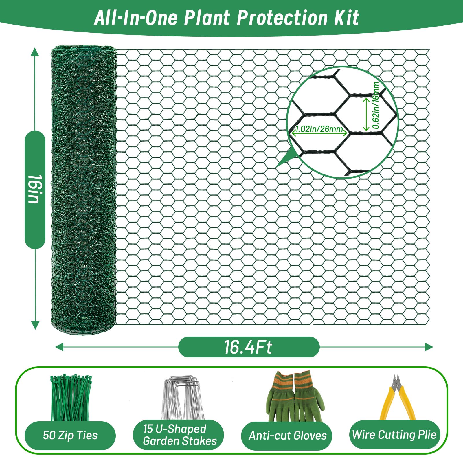 Convivium PVC-coated galvanized wire guard for durable, rust-resistant garden protection.
