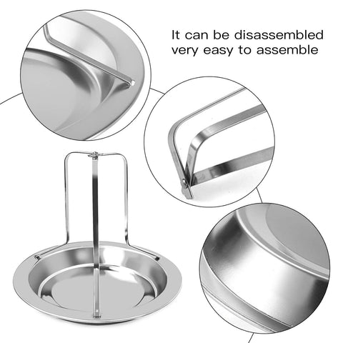 Coobbar sturdy stainless steel keeps chicken upright during roasting.