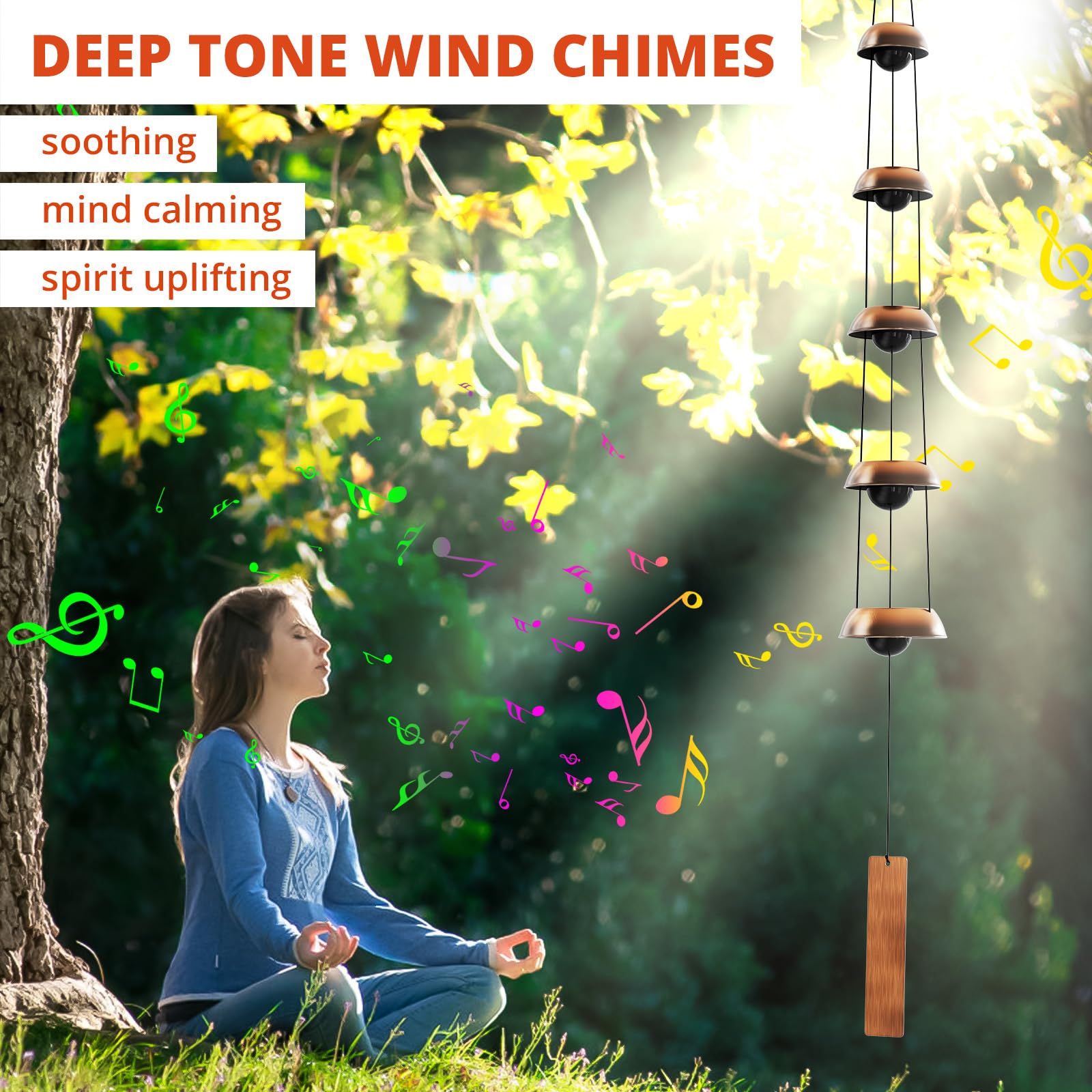 Coobest temple wind bell delivers deep resonance for meditative outdoor spaces