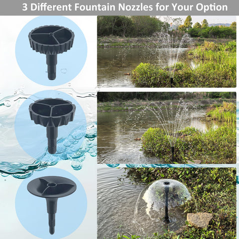 COODIA three fountain heads enable versatile water patterns for garden ponds
