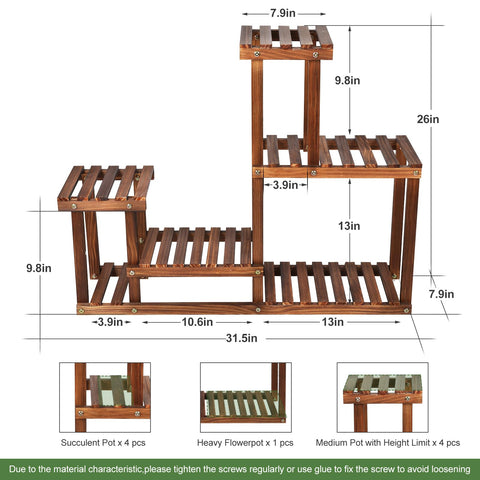 COOGOU plant stand side view highlights stable structure suitable for indoor or outdoor use