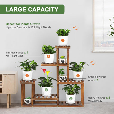 COOGOU wood stand stable base with eight legs supports heavy pots securely.