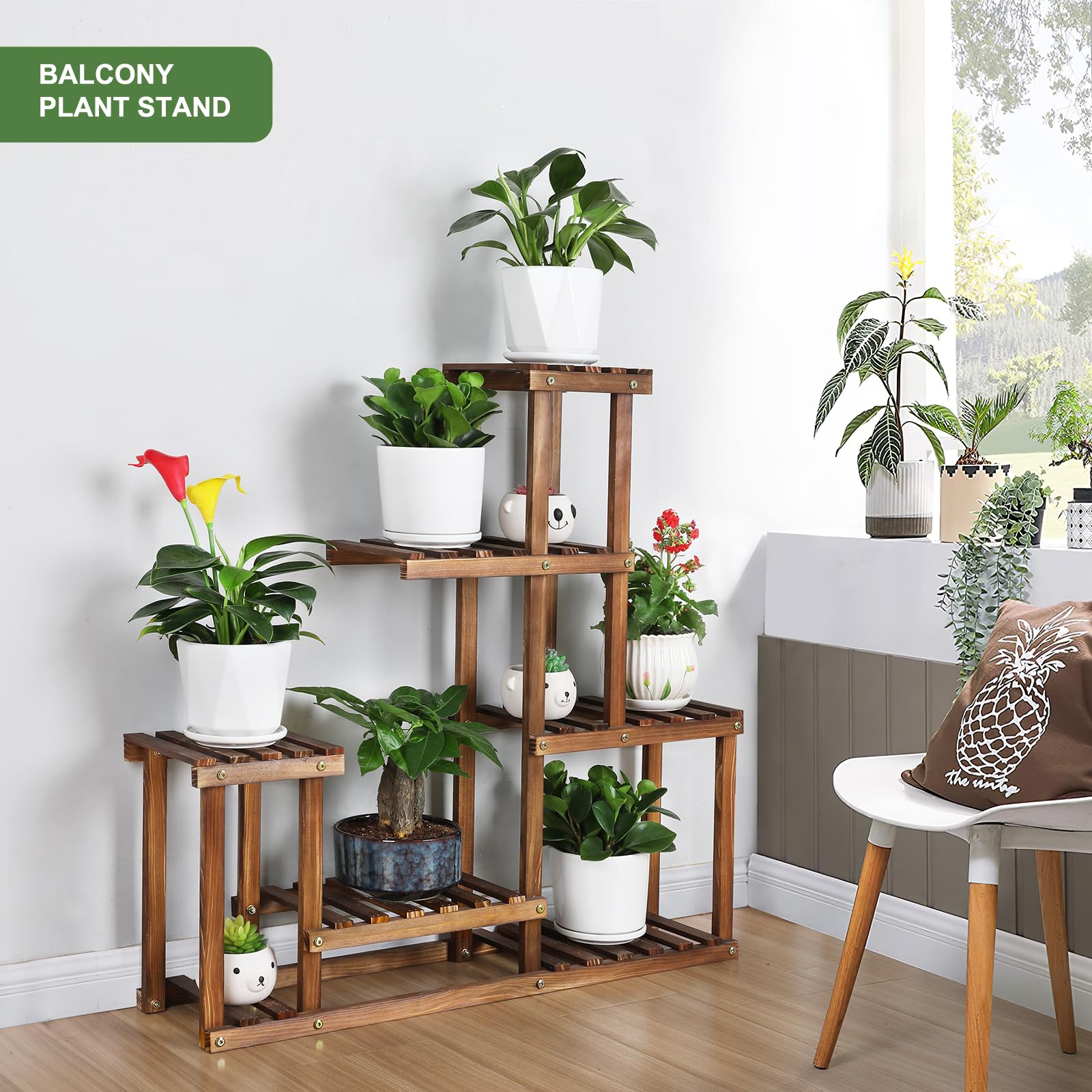 COOGOU storage and decor shelf helps organize sundries while showcasing greenery.