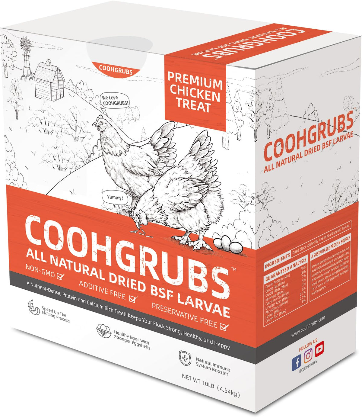 COOHGRUBS BSF larvae in a resealable bag for chickens