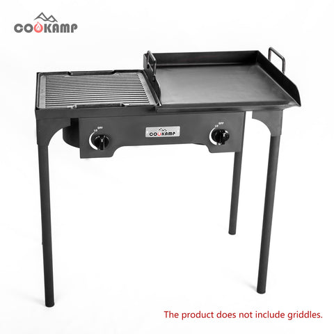 COOKAMP cast-iron burners in action delivering steady heat