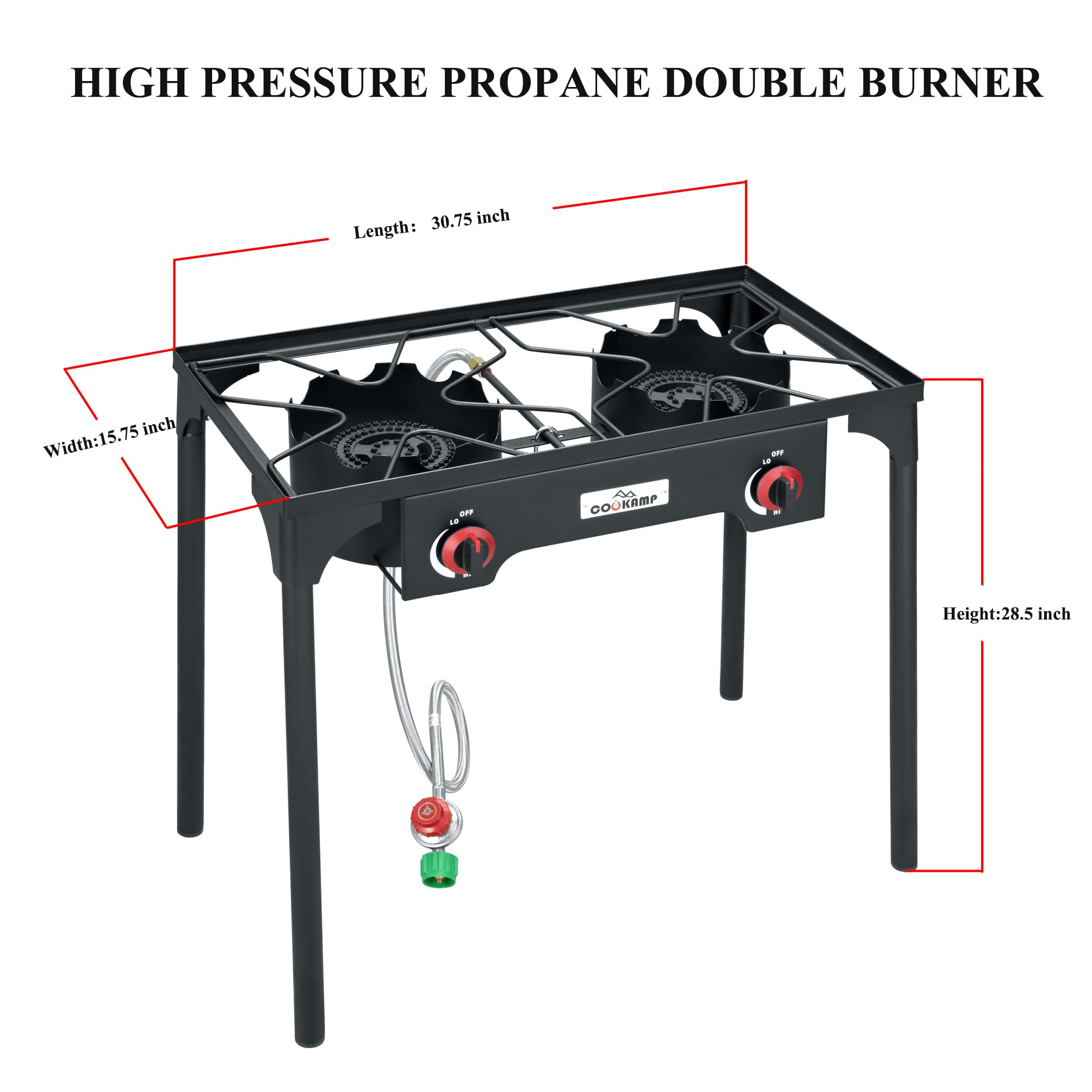 COOKAMP portable stove with detachable legs for easy transport