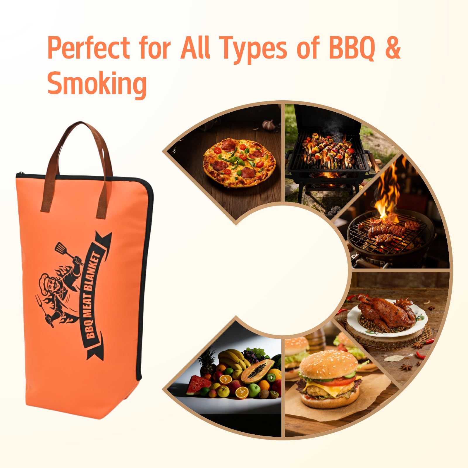 COOKHDIY BBQ blanket durable zipper enables smooth opening and closing.