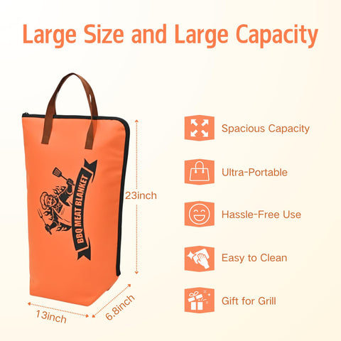 COOKHDIY BBQ blanket premium insulation locks in moisture for juicy results.