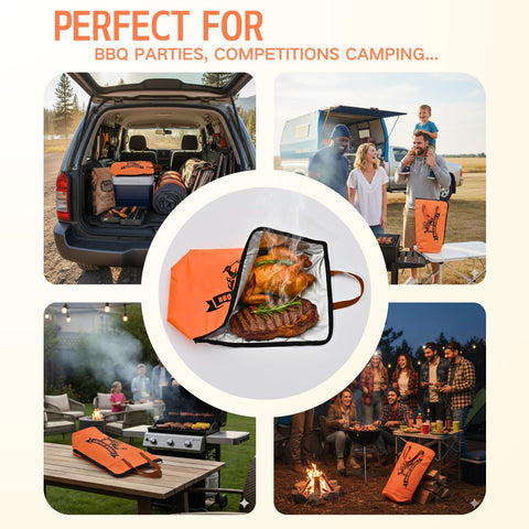COOKHDIY BBQ blanket spacious capacity fits large cuts like brisket.