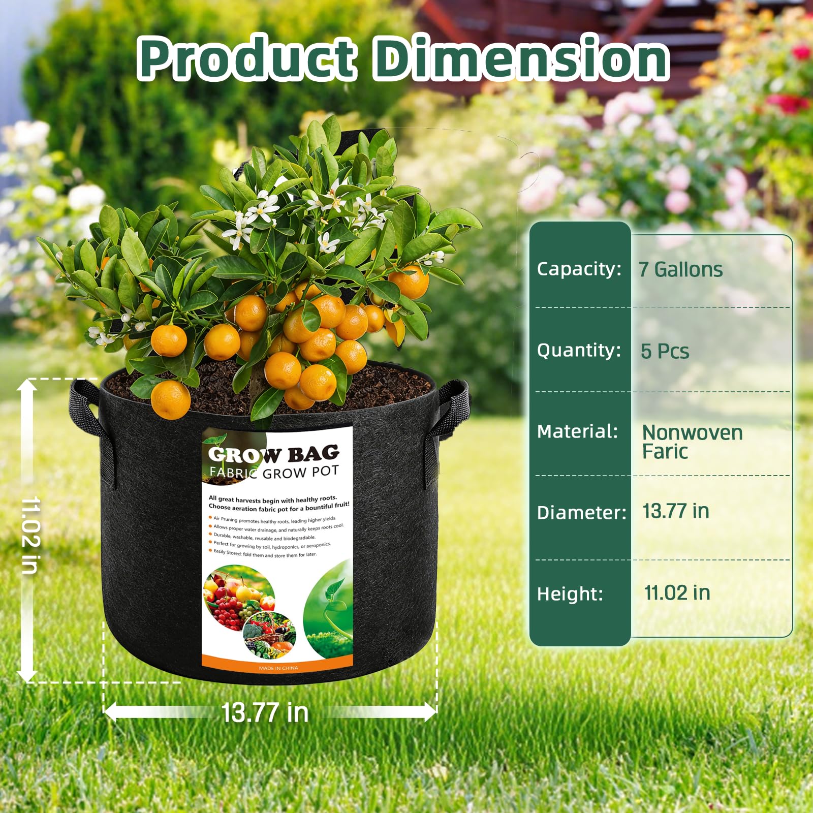Cookiele breathable nonwoven fabric grow bag promotes airflow and drainage for healthier roots