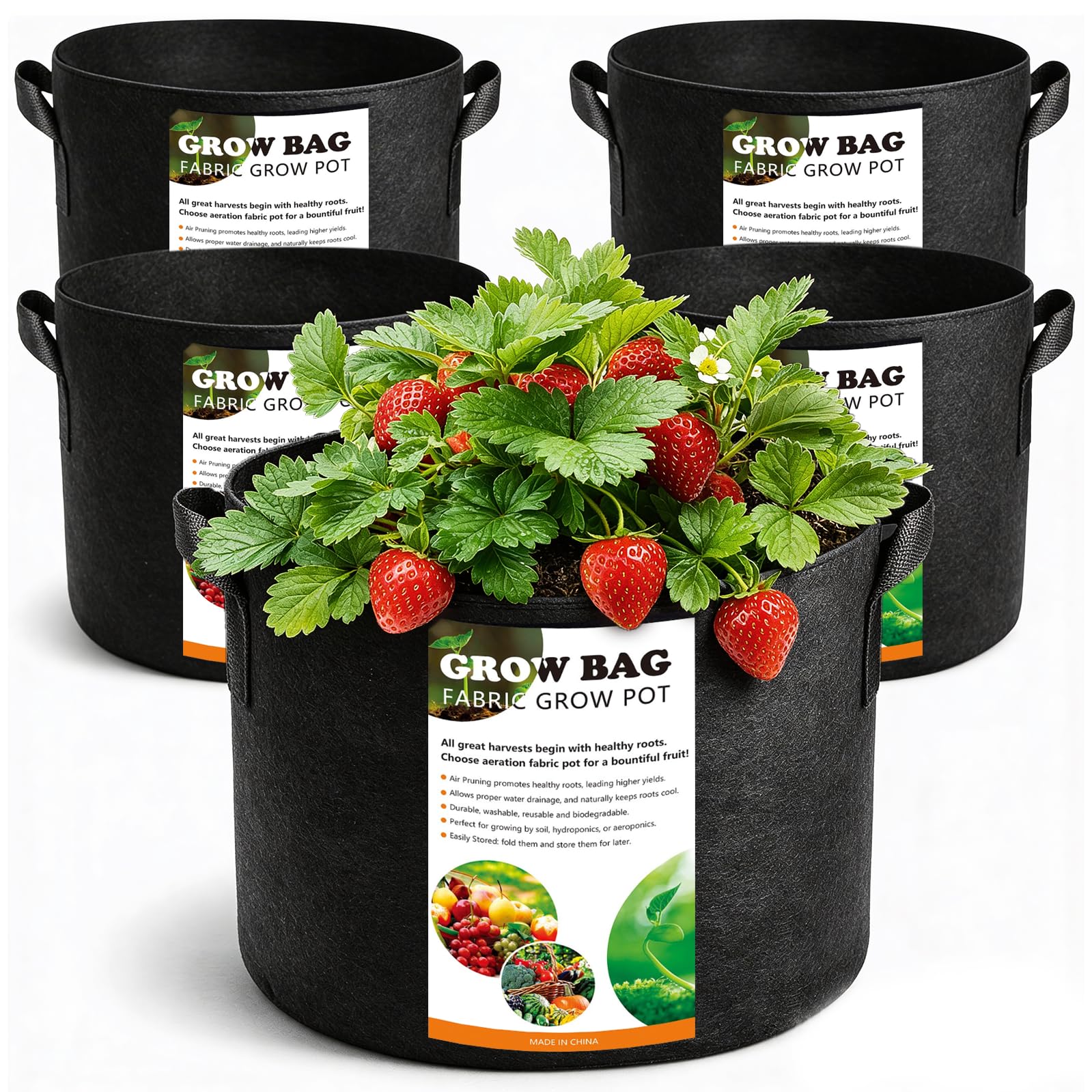 Cookiele heavy-duty 5-gallon grow bag in thick nonwoven fabric for durability